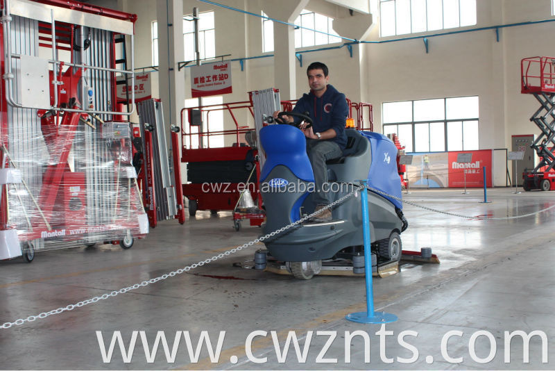 CE approved ride on floor scrubber drier for waiting hall
